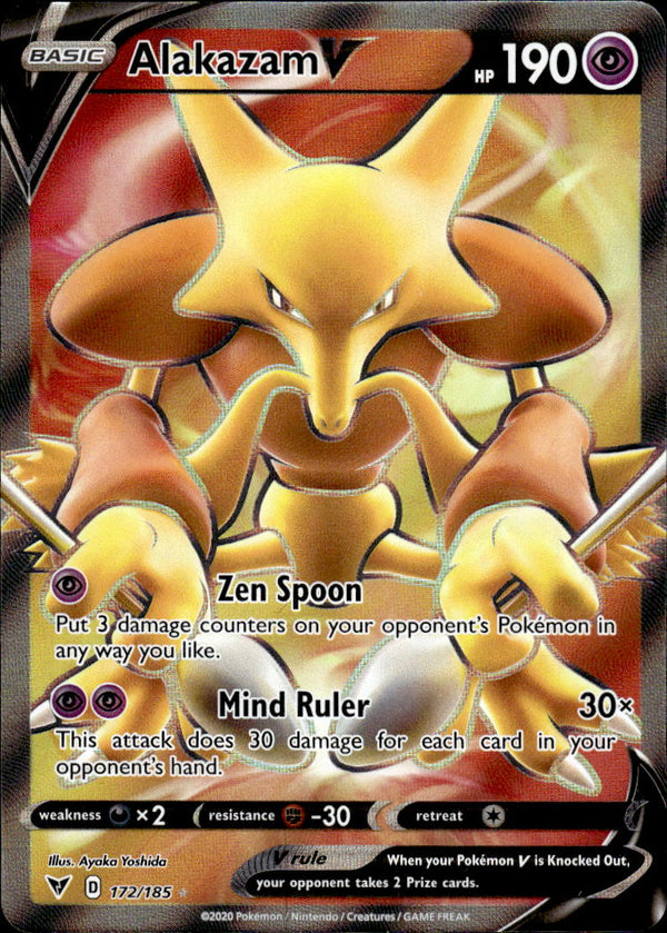 SWSH04: Vivid Voltage #172/185 Alakazam V (Full Art)