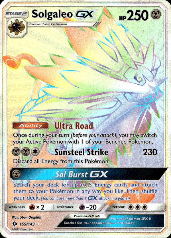 Pokemon TCG Sun & Moon: Base Set #155/149 Solgaleo GX (Secret)