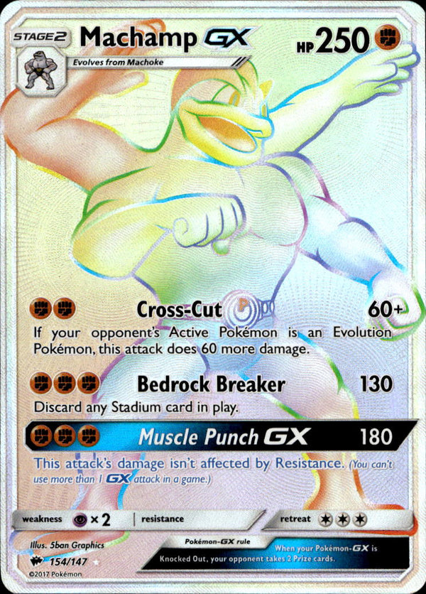 Pokemon TCG Sun & Moon: Burning Shadows #154/147 Machamp GX (Secret)