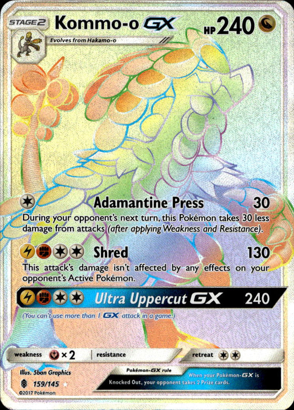 Pokemon TCG Sun & Moon: Guardians Rising #159/145 Kommo-o GX (Secret)