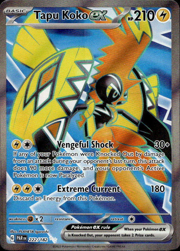 Pokemon TCG SV4: Paradox Rift #222/182 Tapu Koko ex (Full Art)