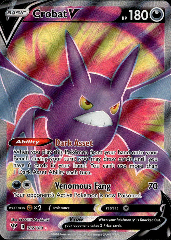 Pokemon TCG SWSH: Darkness Ablaze #182/189 Crobat V (Full Art)