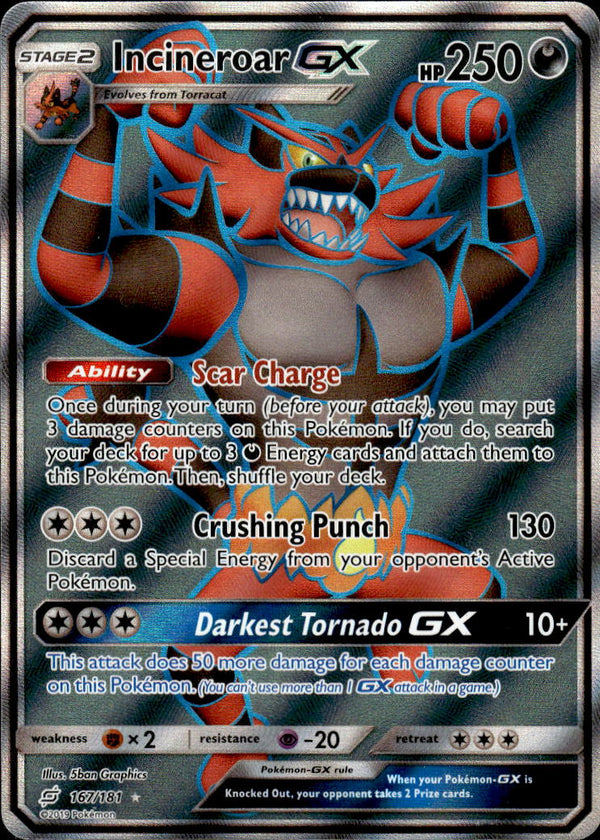 Pokemon TCG Sun & Moon: Team Up #167/181 Incineroar GX (Full Art)