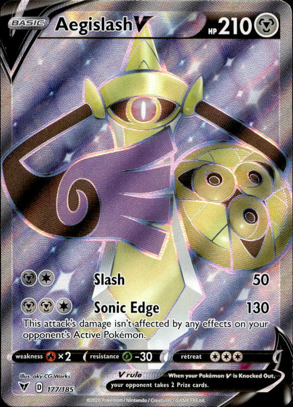 Pokemon TCG SWSH: Vivid Voltage #177/185 Aegislash V (Full Art)