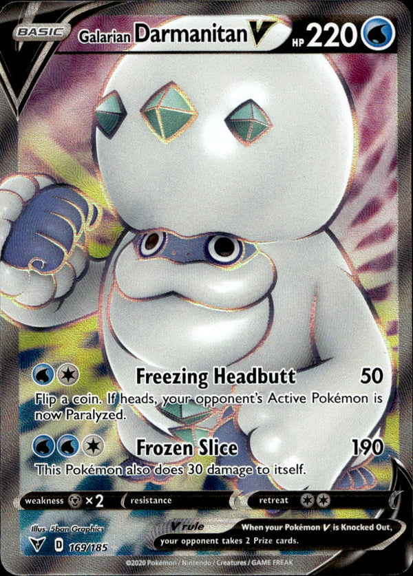 Pokemon TCG SWSH: Vivid Voltage #169/185 Galarian Darmanitan V (Full Art)