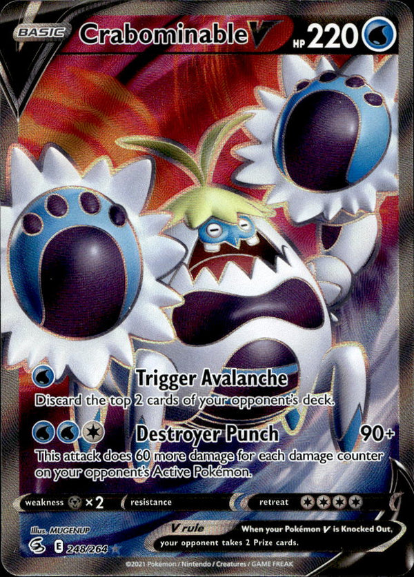 Pokemon TCG SWSH: Fusion Strike #248/264 Crabominable V (Full Art)