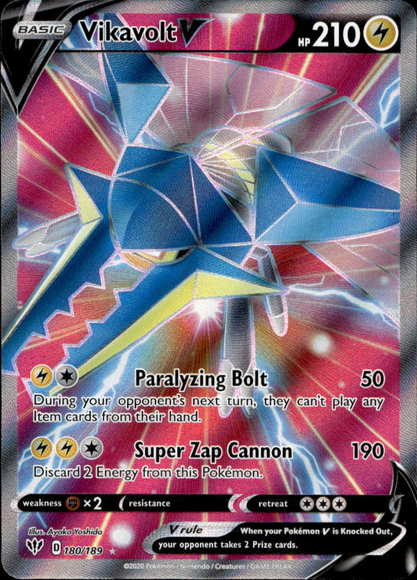 Pokemon TCG SWSH: Darkness Ablaze #180/189 Vikavolt V (Full Art)