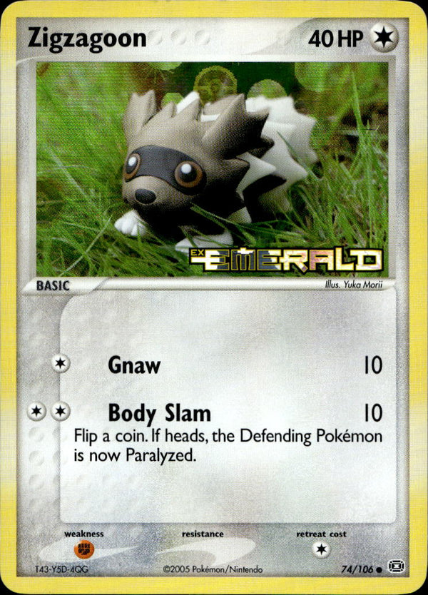 Pokemon TCG EX Ruby & Sapphire: EX Emerald #74/106 Zigzagoon