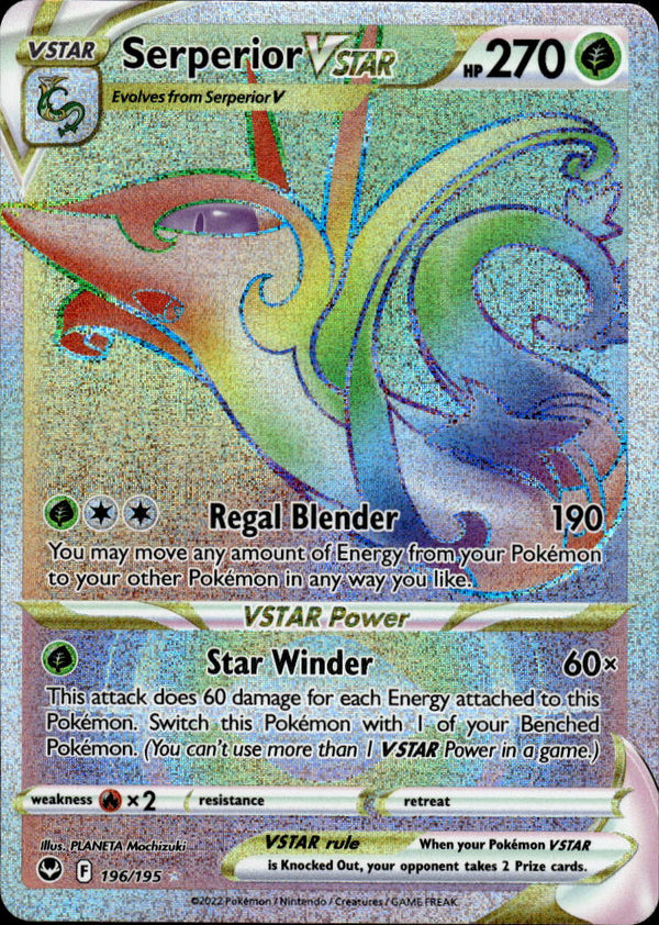 Pokemon TCG SWSH: Silver Tempest #196/195 Serperior VSTAR (Secret)