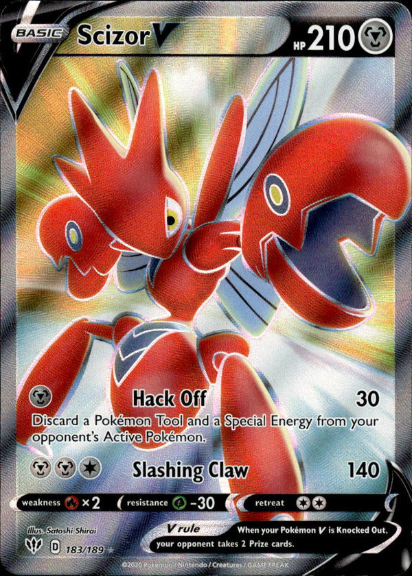 Pokemon TCG SWSH: Darkness Ablaze #183/189 Scizor V (Full Art)