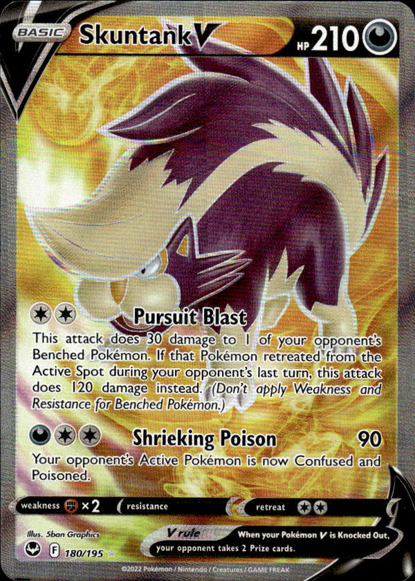 Pokemon TCG SWSH: Silver Tempest #180/195 Skuntank V (Full Art)