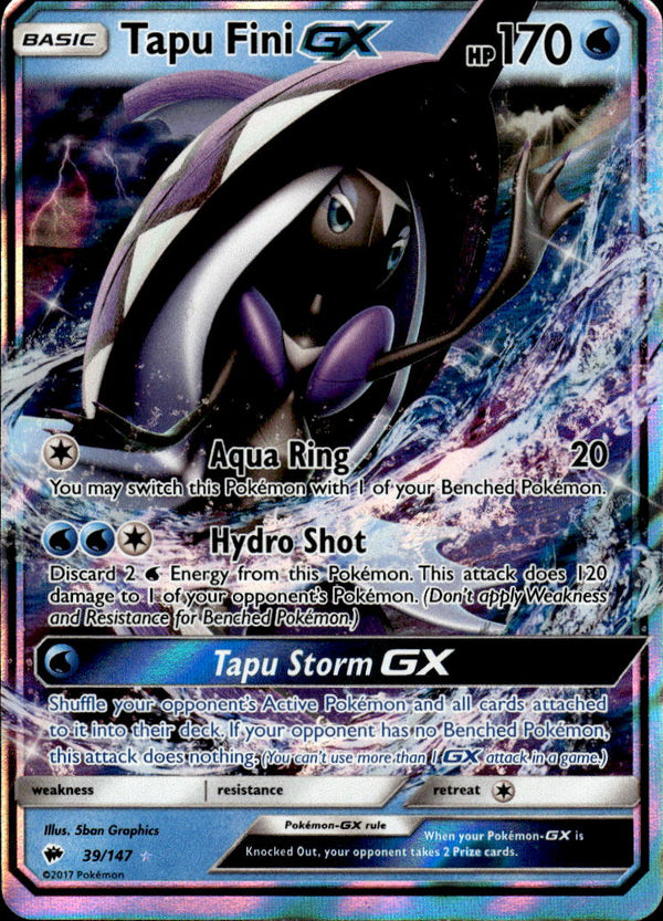 Pokemon TCG Sun & Moon: Burning Shadows #39/147 Tapu Fini GX