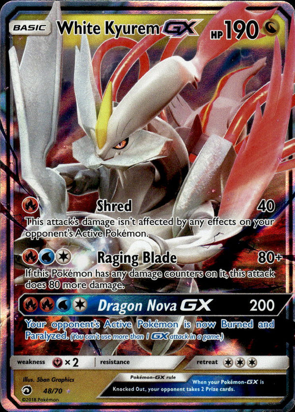 Pokemon TCG Sun & Moon: Dragon Majesty #48/70 White Kyurem GX