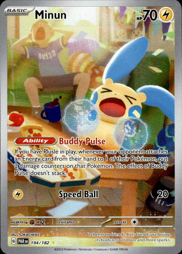 Pokemon TCG SV4: Paradox Rift #194/182 Minun