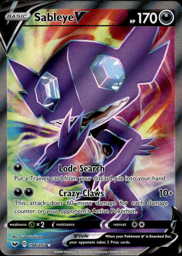 Pokemon TCG SWSH: Sword & Shield Base Set #194/202 Sableye V