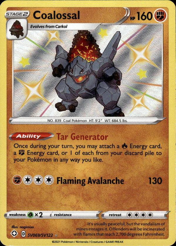 Pokemon TCG SWSH: Shining Fates: Shiny Vault #SV069/SV122 Coalossal