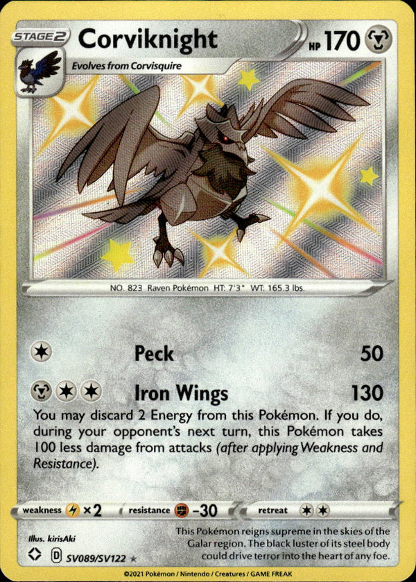 Pokemon TCG SWSH: Shining Fates: Shiny Vault #SV089/SV122 Corviknight