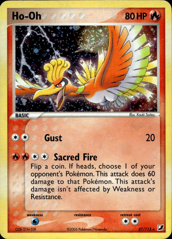 Pokemon TCG EX Ruby & Sapphire: EX Unseen Forces #027/115 Ho-Oh (Cosmos Holo)