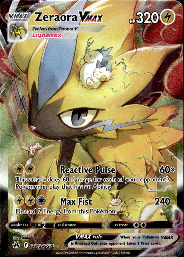 Pokemon TCG SWSH: Crown Zenith Galarian Gallery #GG42/GG70 Zeraora VMAX