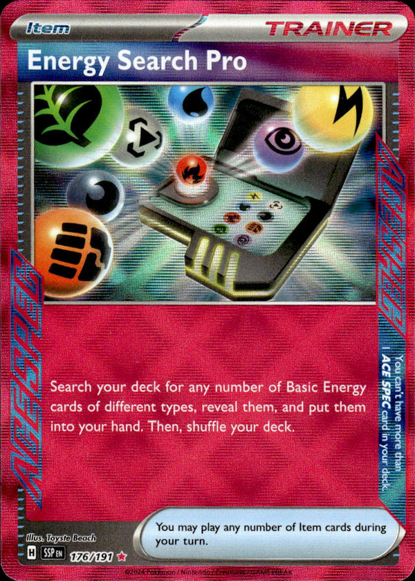 Pokemon TCG SV8: Surging Sparks #176/191 Energy Search Pro