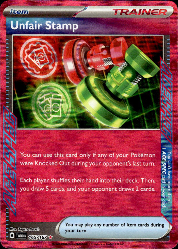 Pokemon TCG SV6: Twilight Masquerade #165/167 Unfair Stamp