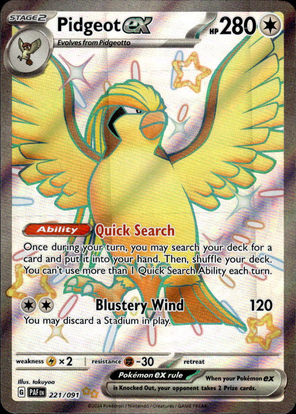 Pokemon TCG SV4.5: Paldean Fates #221/091 Pidgeot ex