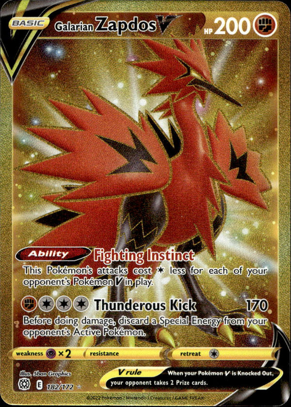 Pokemon TCG SWSH: Brilliant Stars #182/172 Galarian Zapdos V