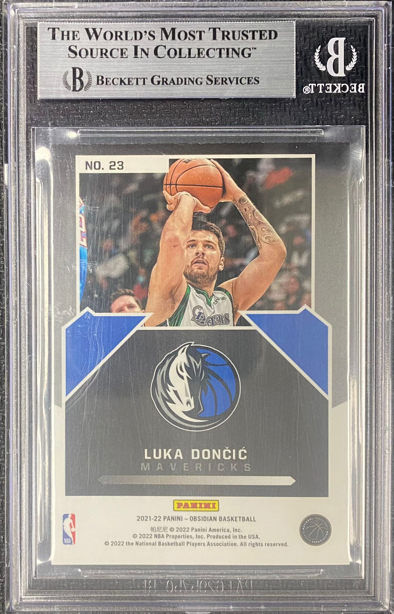 BGS 6.5 EX-MT: NBA - Luka Doncic 23 - 2021 Panini Obsidian Basketball - Electric Etch Red Flood