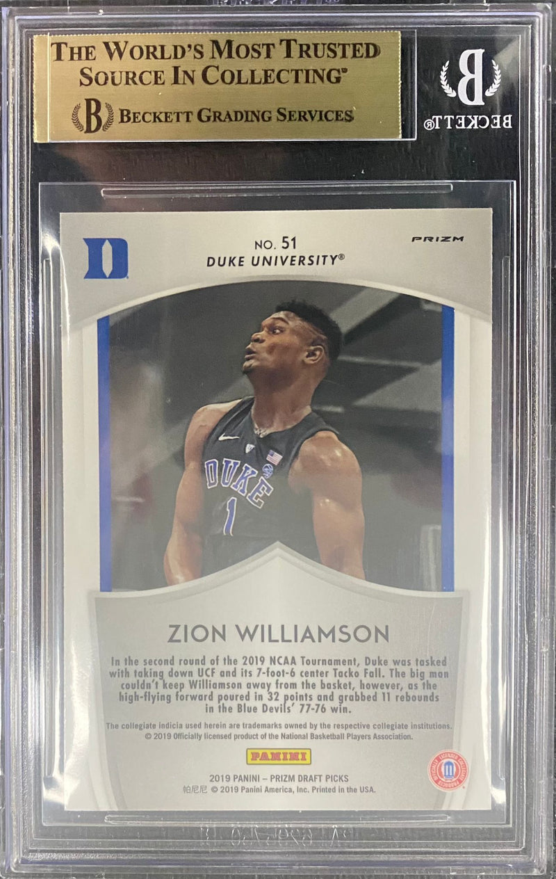 BGS 9.5 GEM MINT: NBA - Zion Williamson 51 - 2019 Panini Prizm Draft Picks - Pink Pulsar