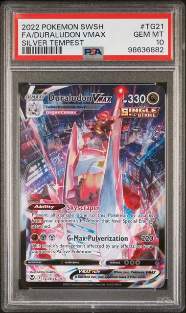 PSA 10: GEM MT: Pokemon TCG Duraludon VMAX - TG21/TG30 - Silver Tempest