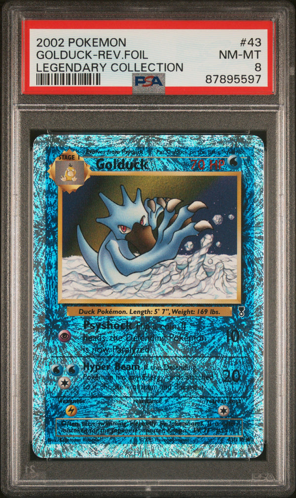 PSA 8 NM-MT: Pokemon TCG Golduck Reverse Holo - Legendary Collection