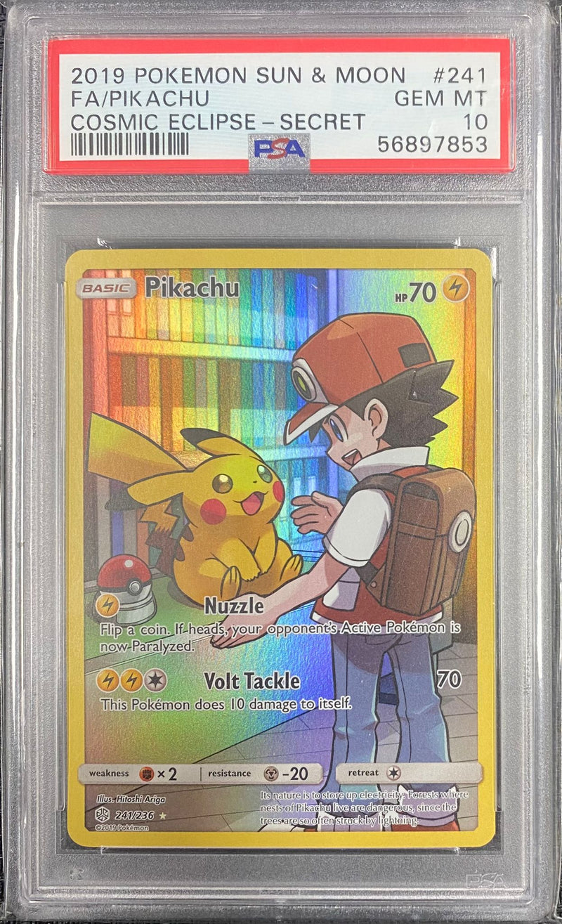 PSA 10 GEM MT: Pokemon TCG Pikachu - 241/236 - Cosmic Eclipse