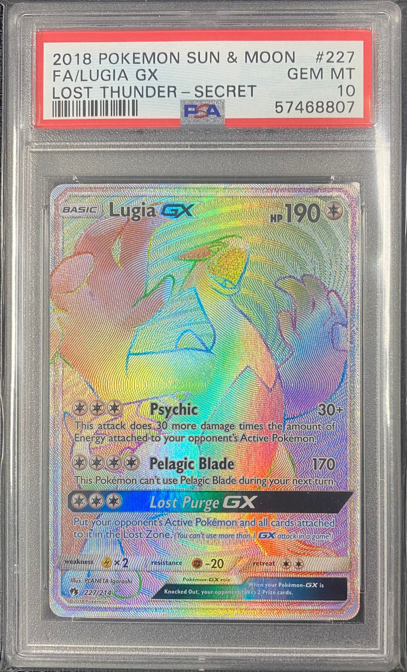 PSA 10 GEM MT: Pokemon TCG Lugia GX - 227/214 - Lost Thunder