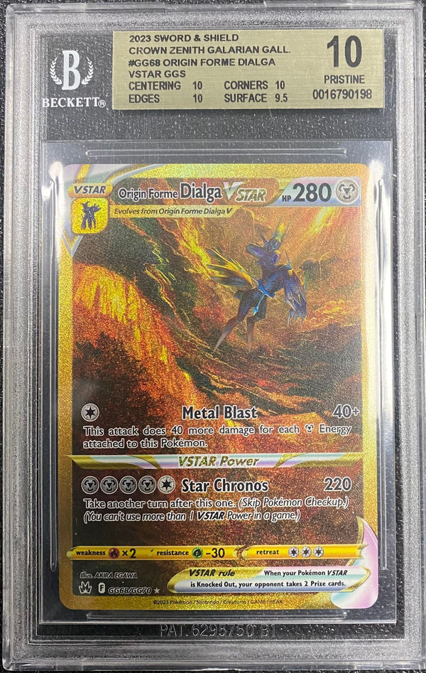 BGS PRISTINE 10: Pokemon TCG Origin Forme Dialga VSTAR - GG68/GG70 - Crown Zenith