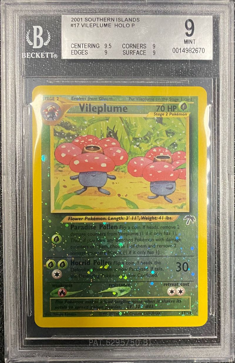 BGS MINT 9: Pokemon TCG Vileplume Rev Holo - 17/18 - Southern Islands Promo