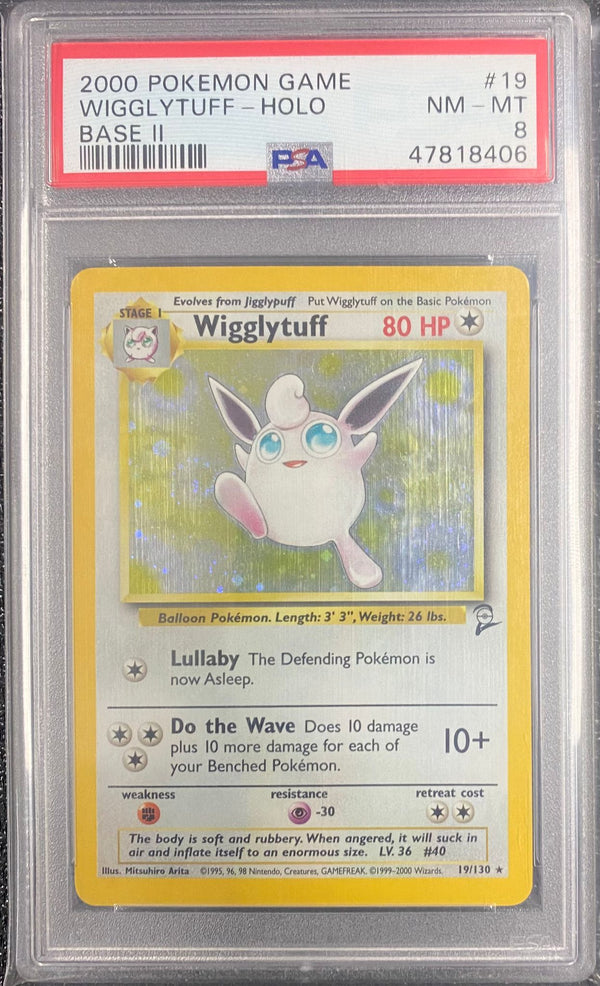 PSA 8 NM-MT: Pokemon TCG Wigglytuff Holo - 19/130 - Base Set 2