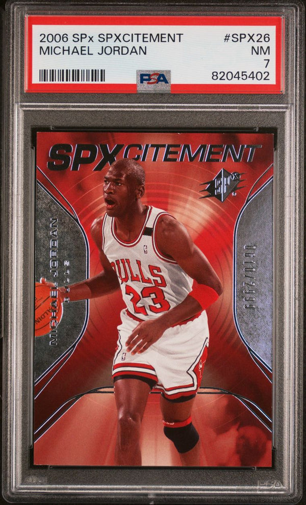 PSA 7 NM: NBA - Michael Jordan SPX26 SPxCITEMENT - 2006 Upper Deck SPx Basketball