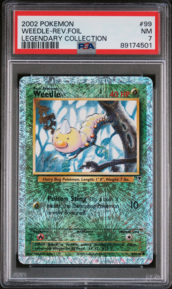 PSA 7 NM : Pokemon TCG Weedle Reverse Holo - Legendary Collection