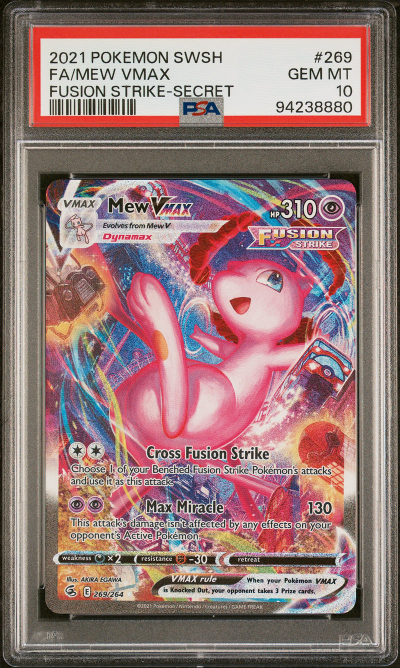 PSA 10 GEM MT: Pokemon TCG Mew VMAX 269/264 - Fusion Strike