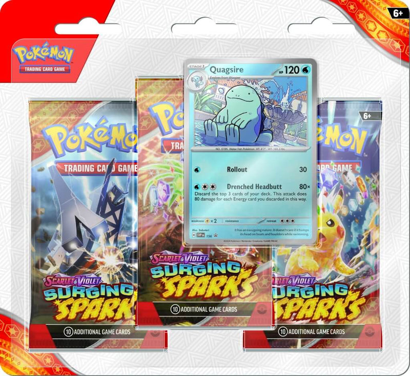 [Pre-Order] Pokemon TCG: Scarlet & Violet 8 - Surging Sparks Three Booster Blister - Quagsire