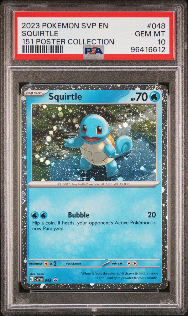 PSA 10 GEM MT: Pokemon TCG Squirtle SVP048 - 151 Poster Collection Promo