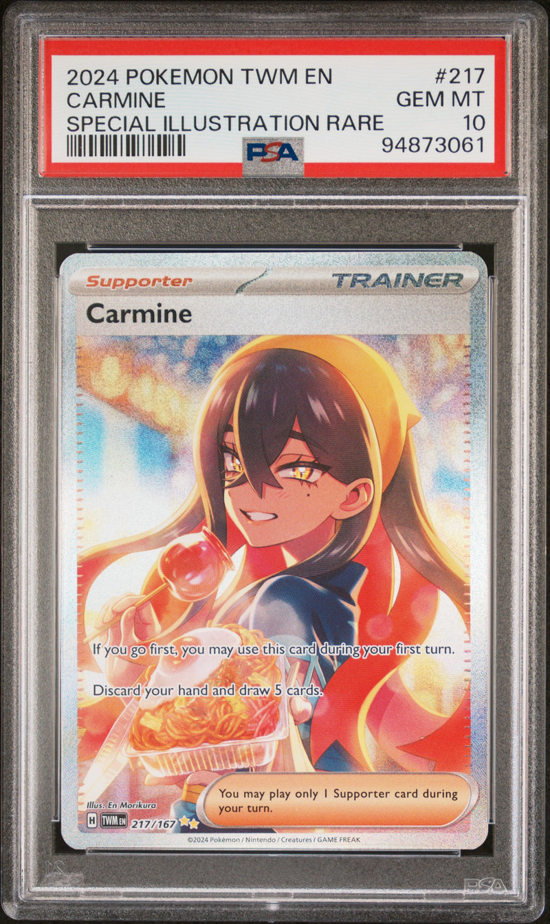 PSA 10 GEM MT: Pokemon TCG Carmine 217/167 SIR - Twilight Masquerade