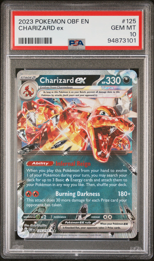 PSA 10 GEM MT: Pokemon TCG Charizard ex 125/197 - Obsidian Flames