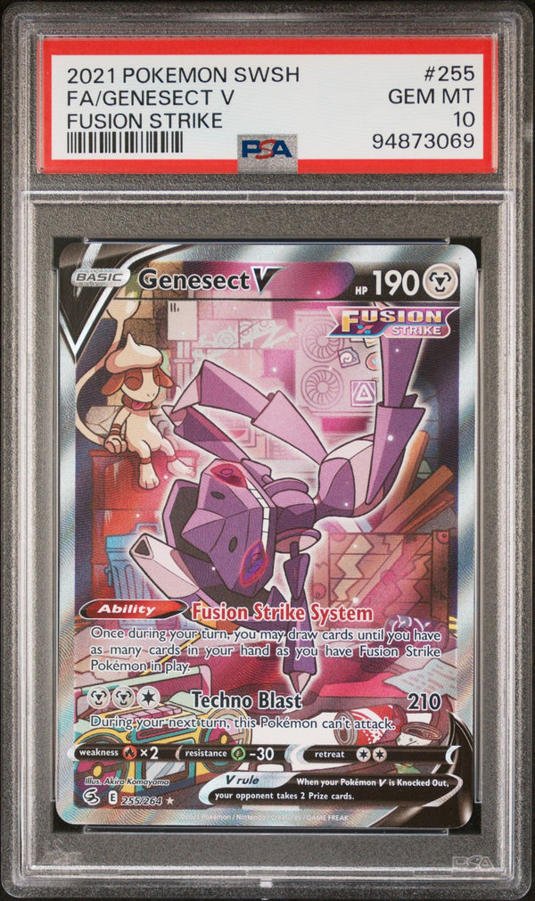 PSA 10 GEM MT: Pokemon TCG Genesect V 255/264 - Fusion Strike