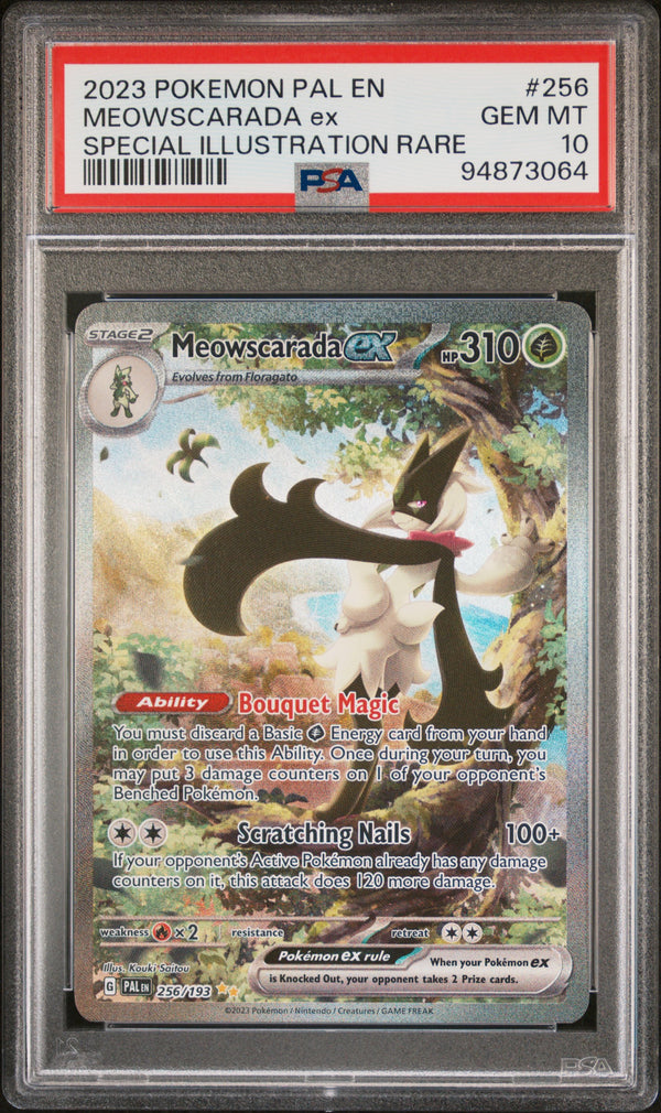 PSA 10 GEM MT: Pokemon TCG Meowscarada ex 256/193 SIR - Paldea Evolved