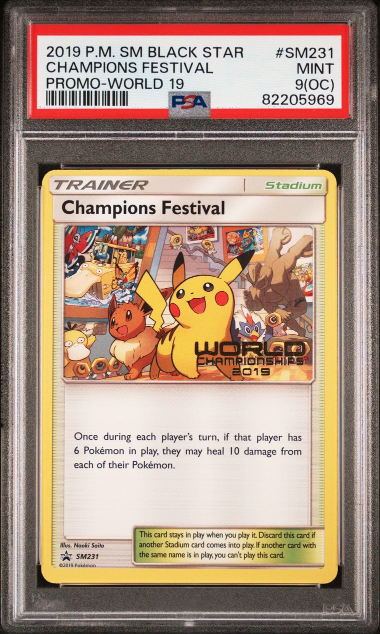 PSA 9 MINT(OC): Pokemon TCG Champions Festival SM231 - Sun & Moon Black Star Promo