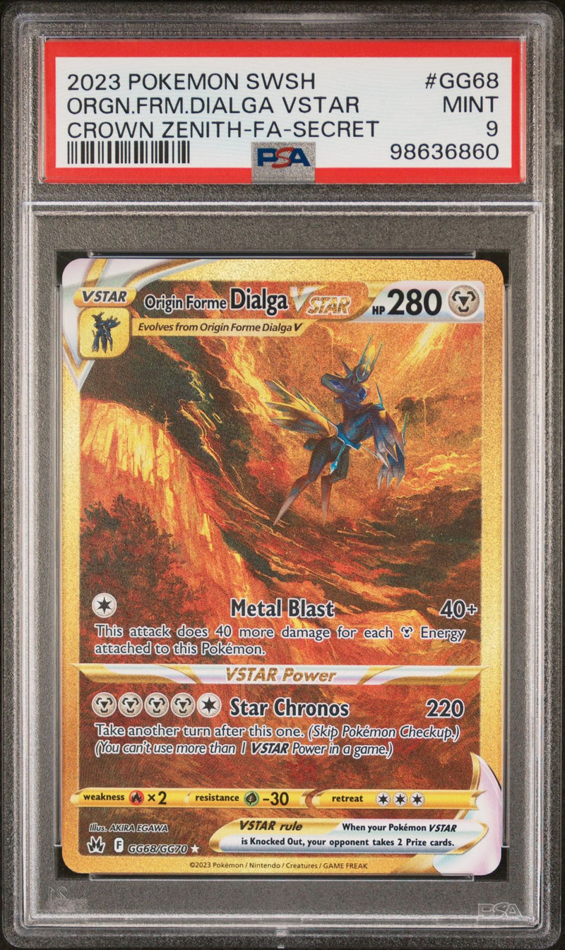 PSA MINT 9: Pokemon TCG Origin Forme Dialga VSTAR - GG68 - Crown Zenith Galarian Gallery