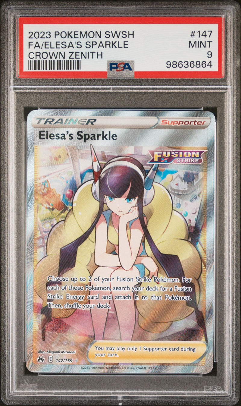 PSA MINT 9: Pokemon TCG Elesa's Sparkle - 147/159 - Crown Zenith