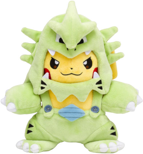 Pokemon Center Official : Mega Tyranitar Pikachu Japanese Poncho Plush Kaiju Mania