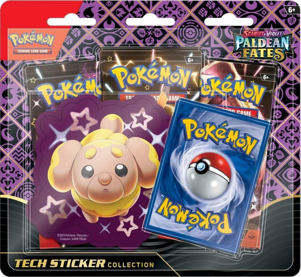 [Pre-Order] Pokemon TCG: Scarlet & Violet 4.5 - Paldean Fates Tech Sticker Blister - Shiny Fidough - PokeCards Australia